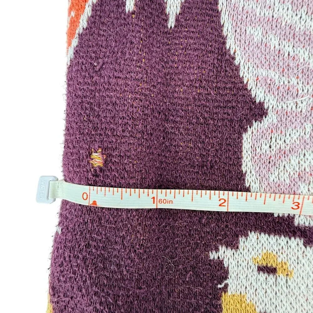 Anthropologie Love Birds Butterfly Knit Throw Blanket 60x52 Plum Orange